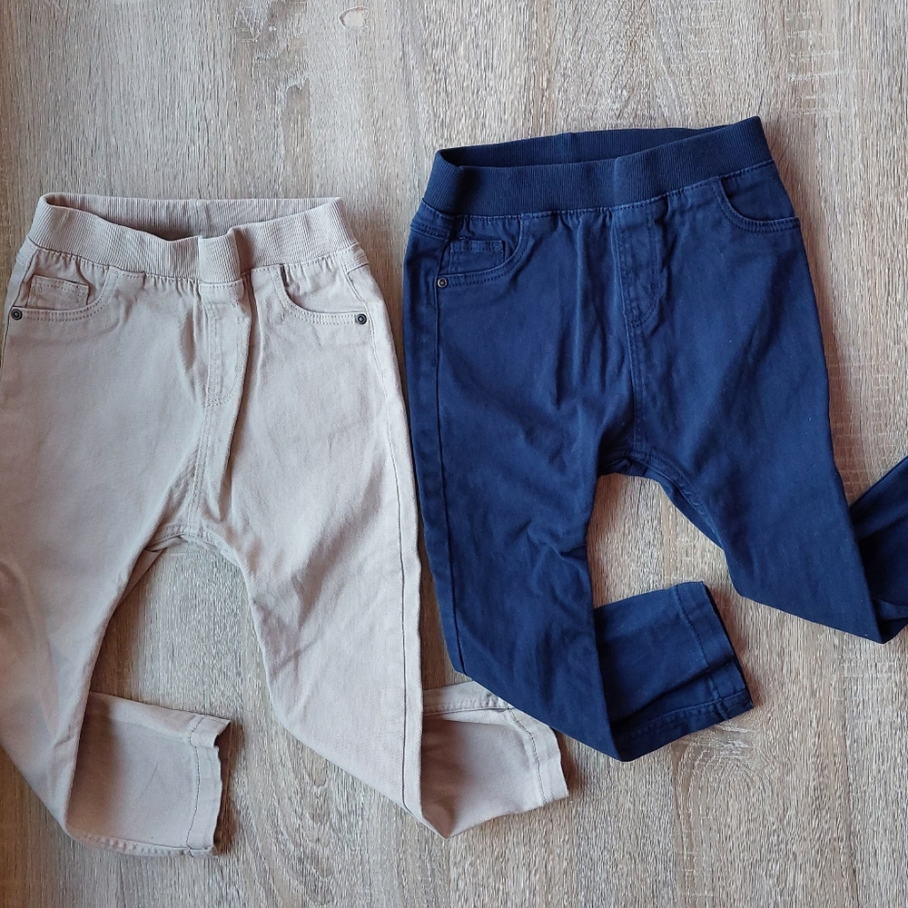 H&M navy & khaki pants like new 3T